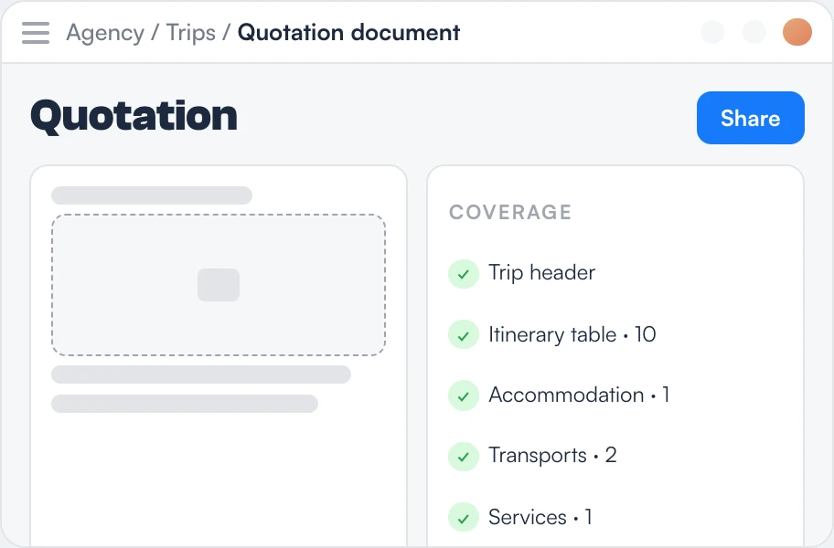 TripOrchestra proposal builder bringing the whole trip into one structured document